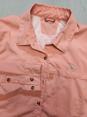 L.L. Bean Lightweight Button-Up Shirt Jacket in Dusty Pink